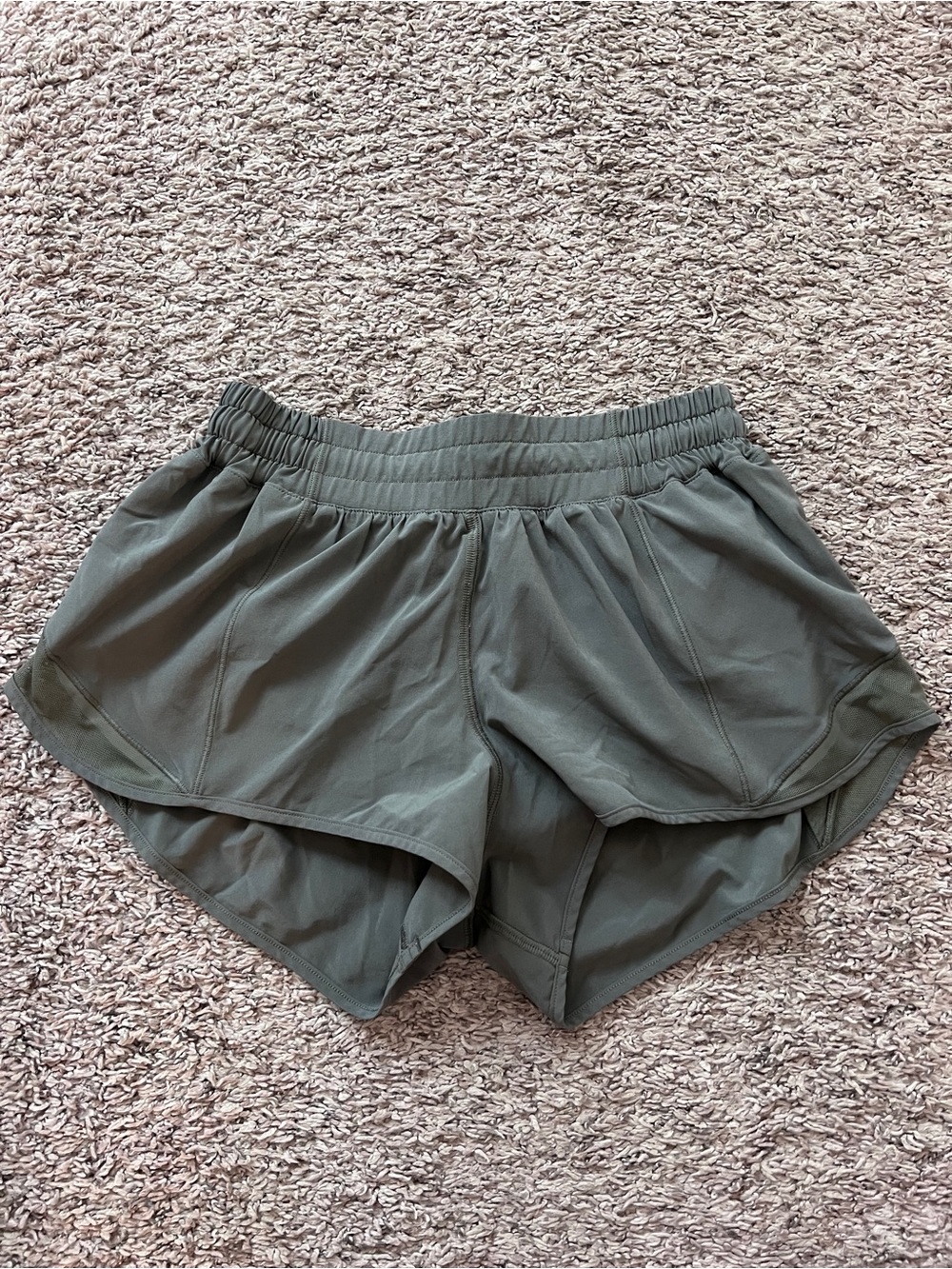 lululemon athletica Olive Green Layered Running Shorts